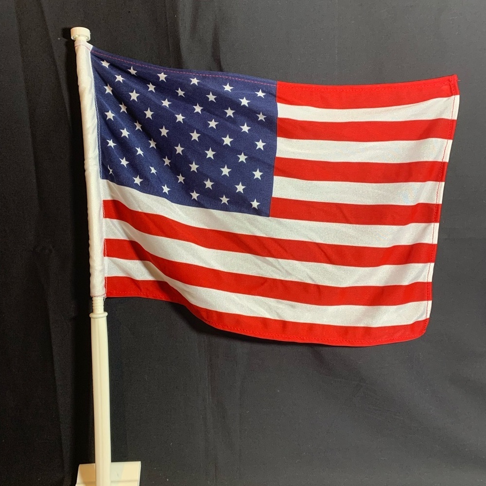 U.S. American Flag with Pole 15”x19” approx. - Picture 3 of 6